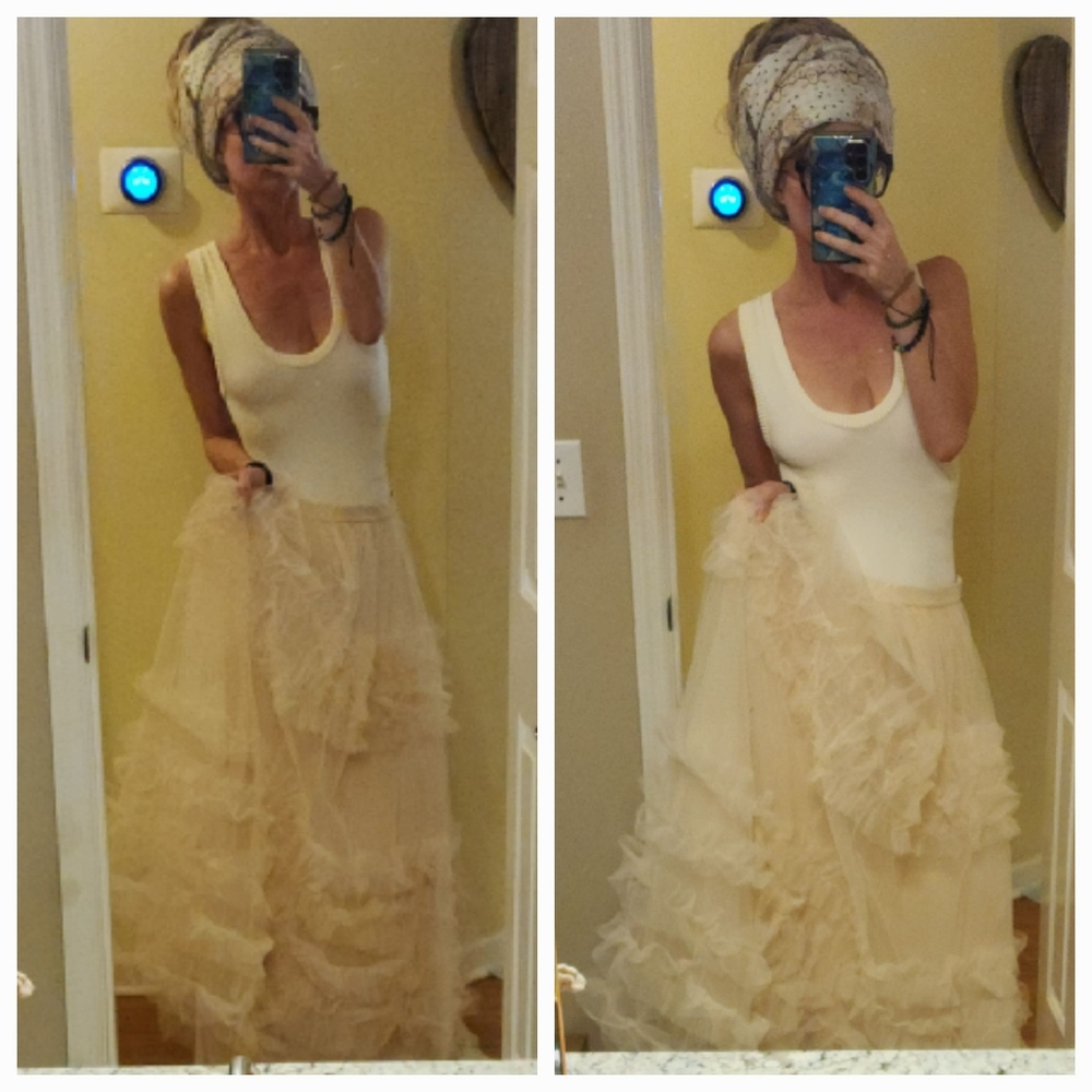 BCBG Max Azria Layered Tulle Tiered Maxi Skirt